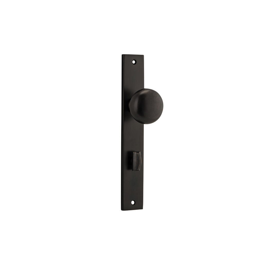 Cambridge Knob - Rectangular Backplate Signature Brass / Privacy / Lever Set Only