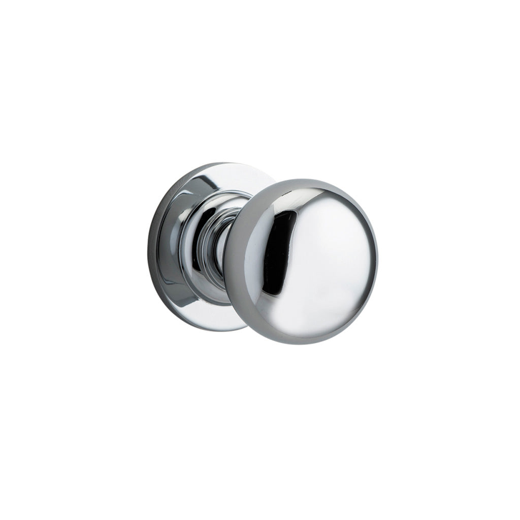 Cambridge Knob - Round Rose Polished Chrome / Passage / Lever Set Only