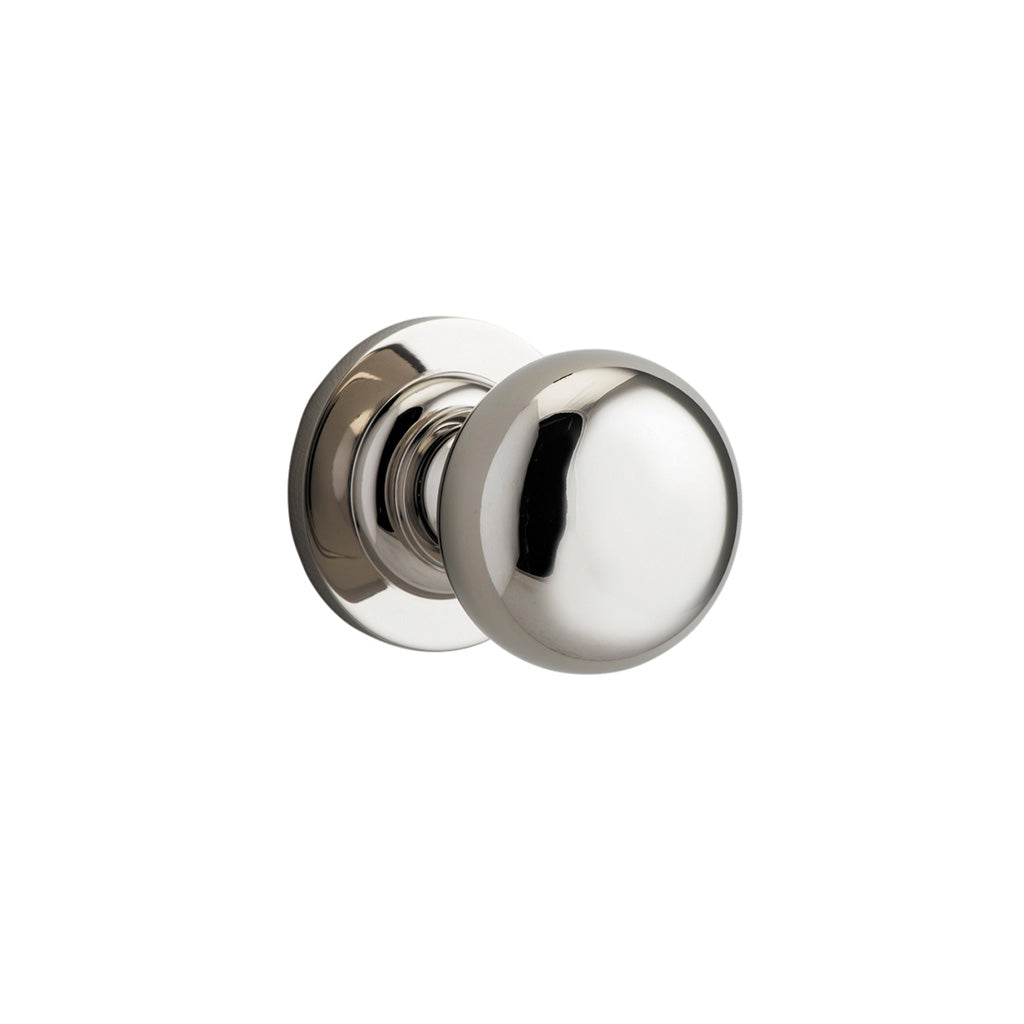 Cambridge Knob - Round Rose Polished Nickel / Passage / Lever Set Only