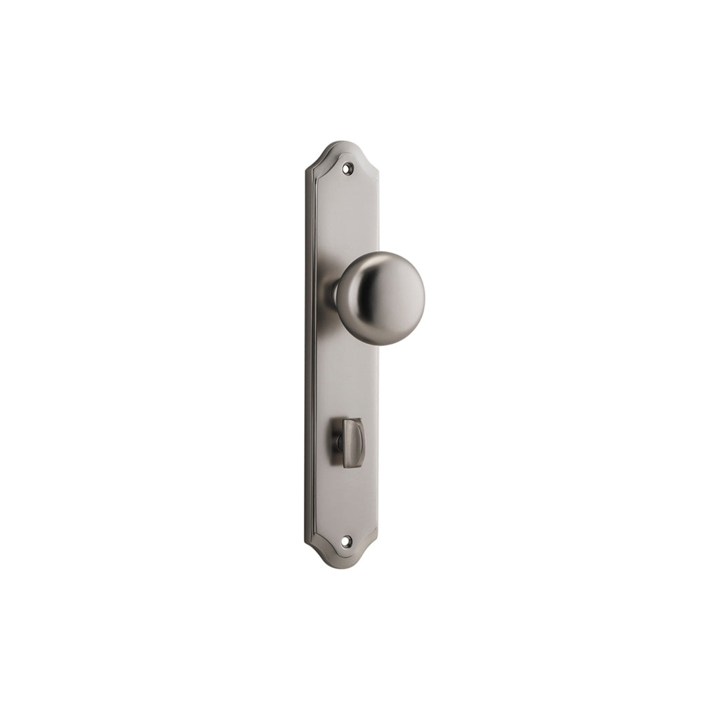 Cambridge Knob - Shouldered Backplate Satin Nickel / Privacy / Lever Set Only