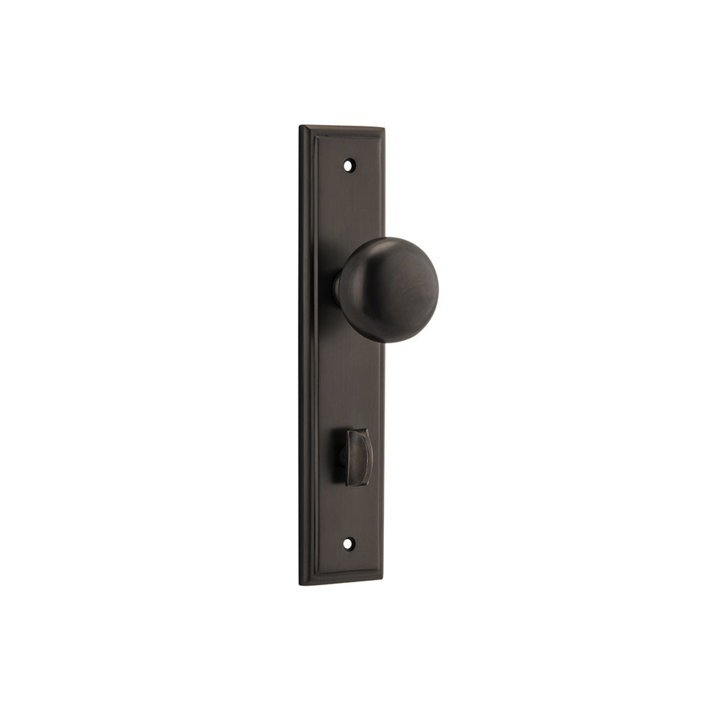 Cambridge Knob - Stepped Backplate Signature Brass / Privacy / Lever Set Only