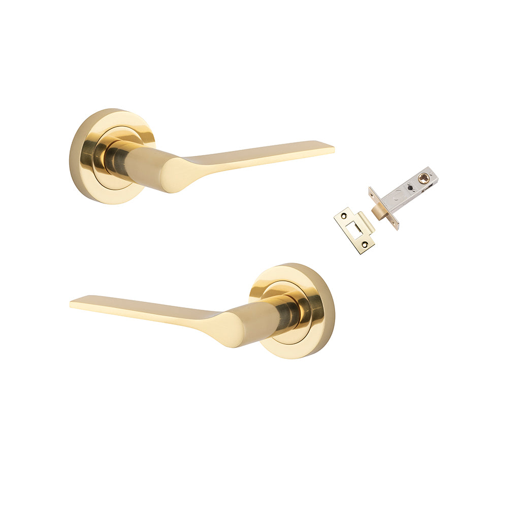 Como Lever - Round Rose Polished Brass / Passage / Passage Kit