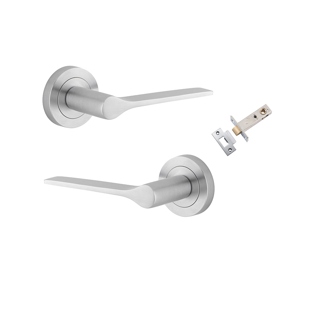 Como Lever - Round Rose Brushed Chrome / Passage / Passage Kit