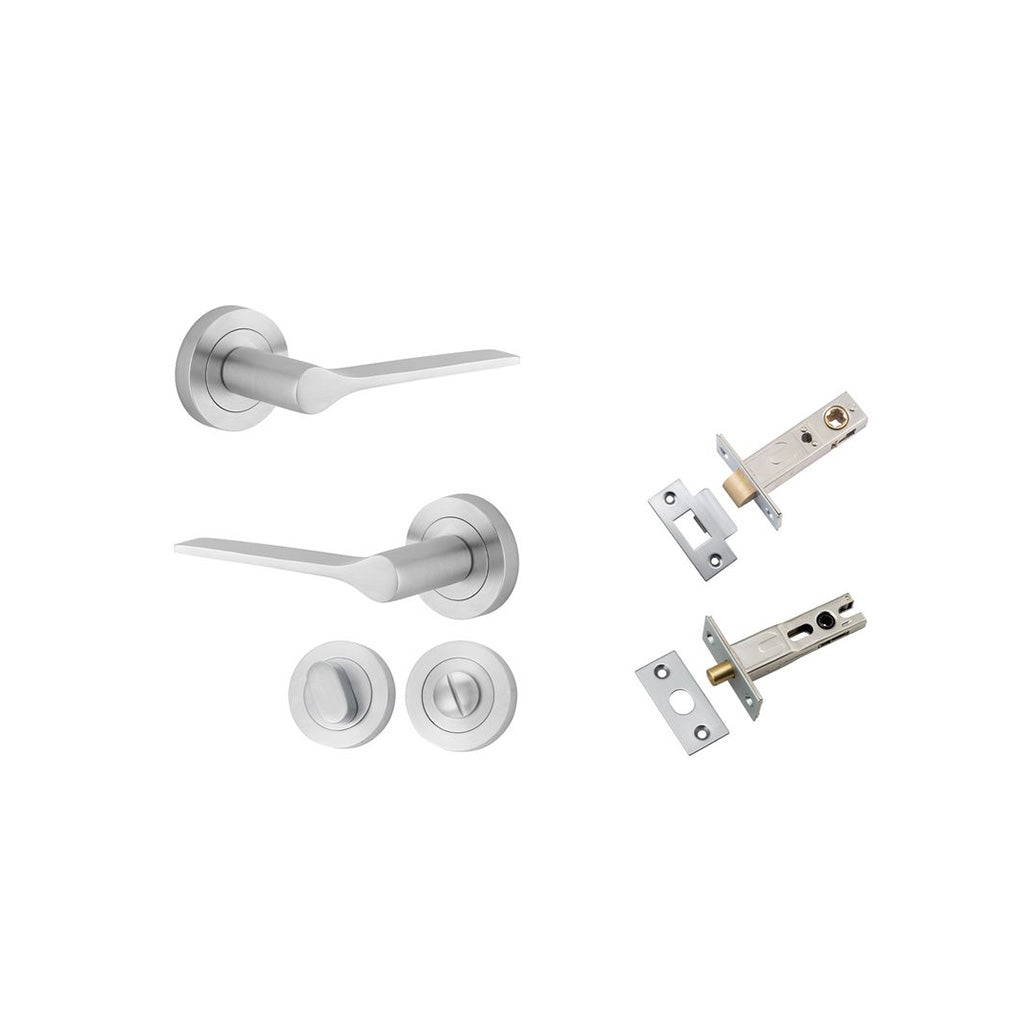 Como Lever - Round Rose Brushed Chrome / Privacy / Separate Privacy Kit
