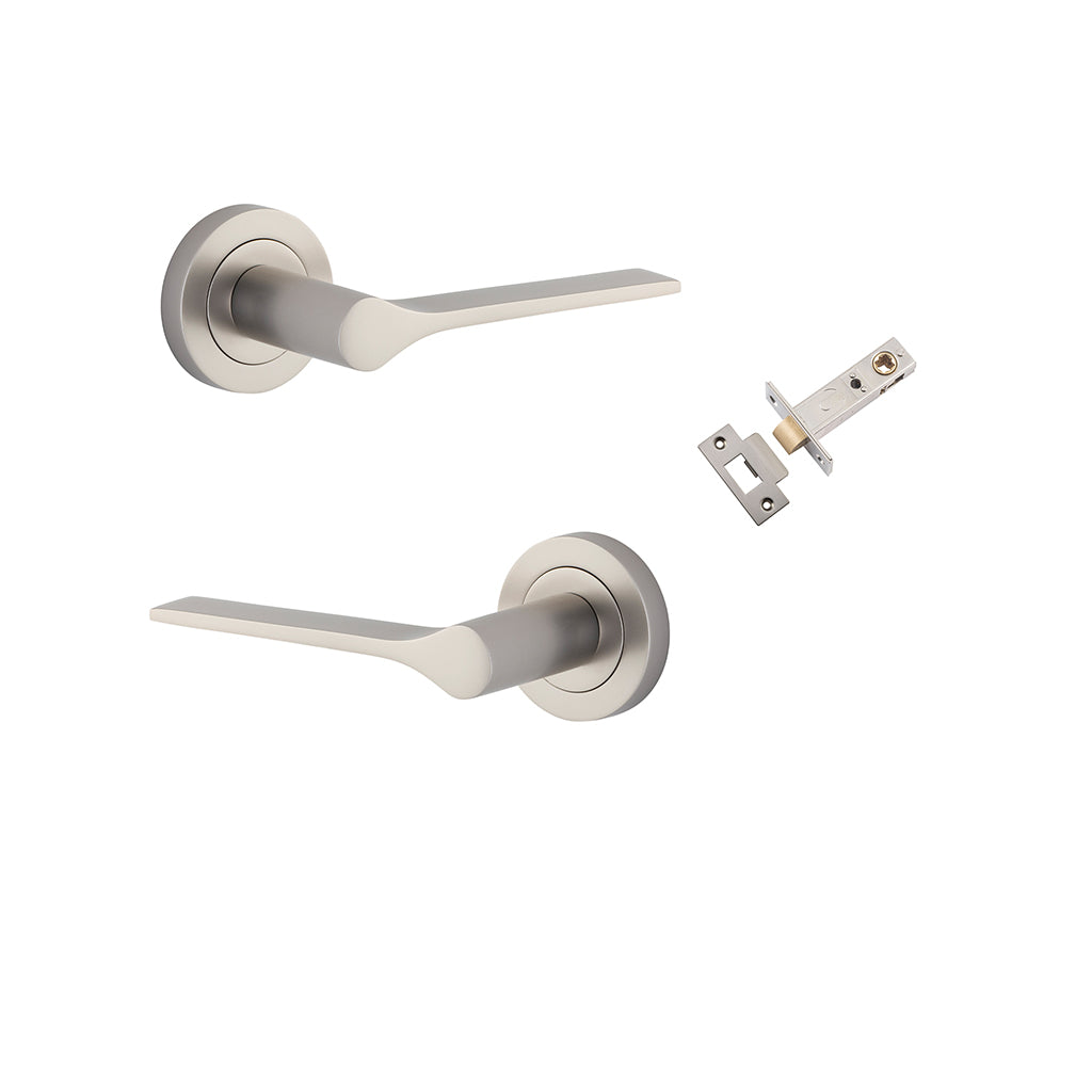 Como Lever - Round Rose Satin Nickel / Passage / Passage Kit