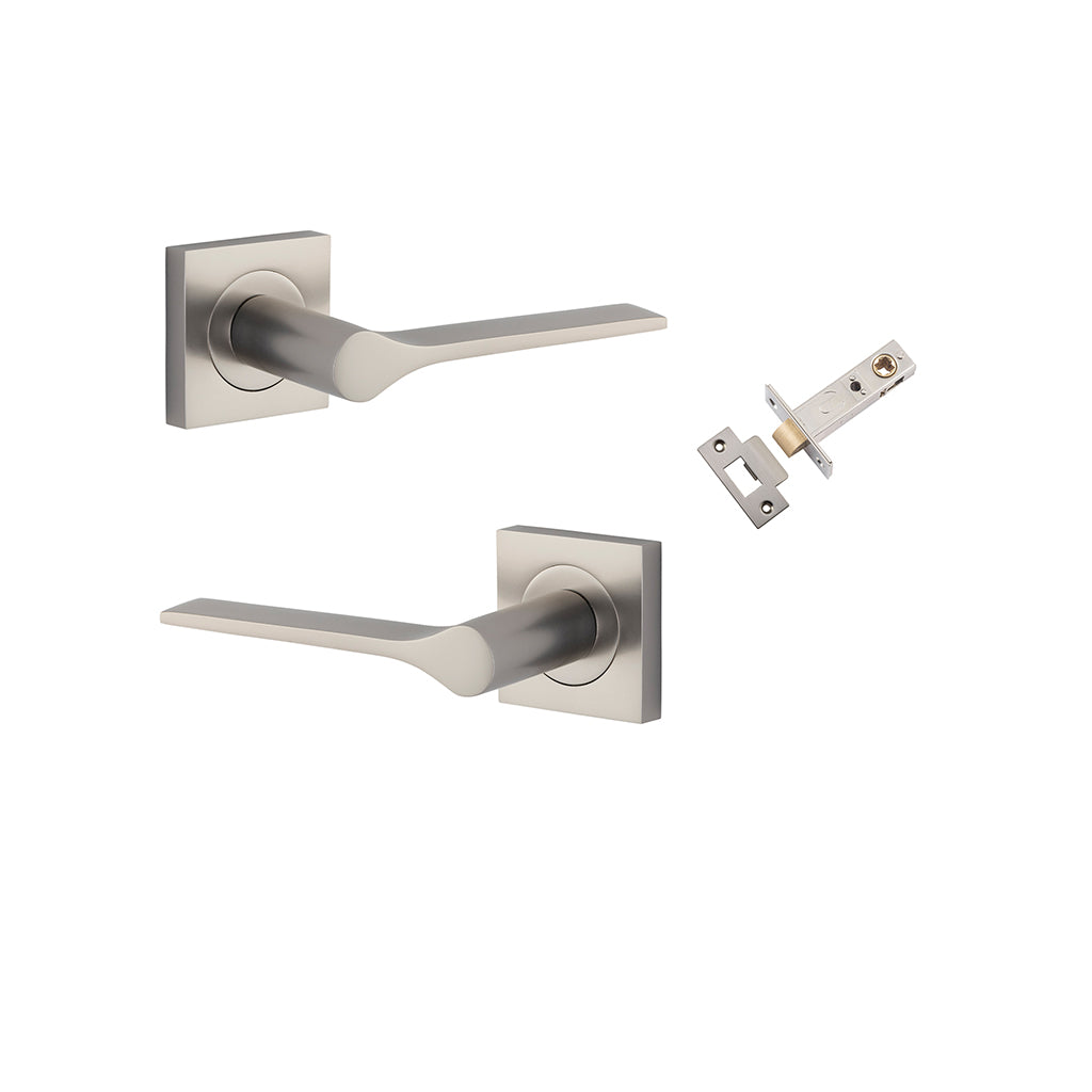 Como Lever - Square Rose Satin Nickel / Passage / Passage Kit