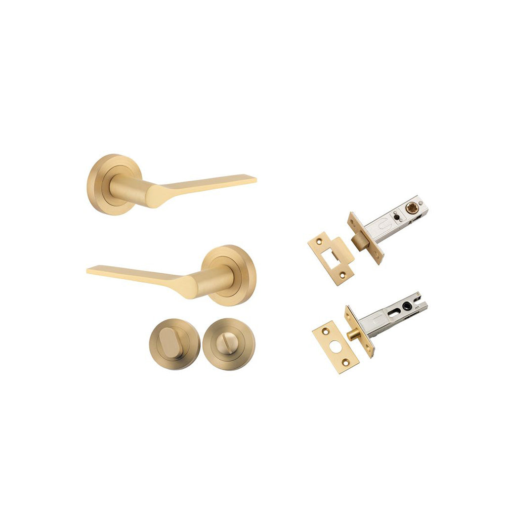 Como Lever - Round Rose Brushed Brass / Privacy / Separate Privacy Kit