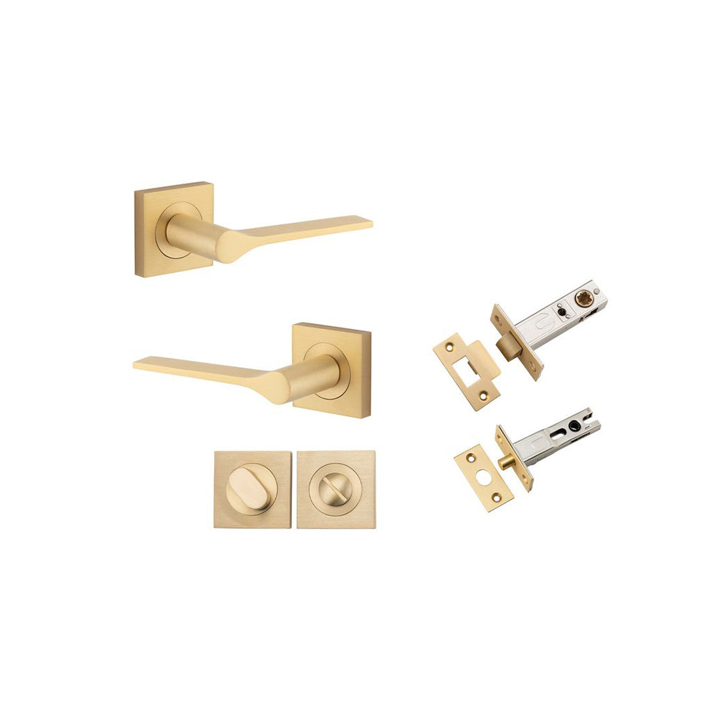 Como Lever - Square Rose Brushed Brass / Privacy / Separate Privacy Kit