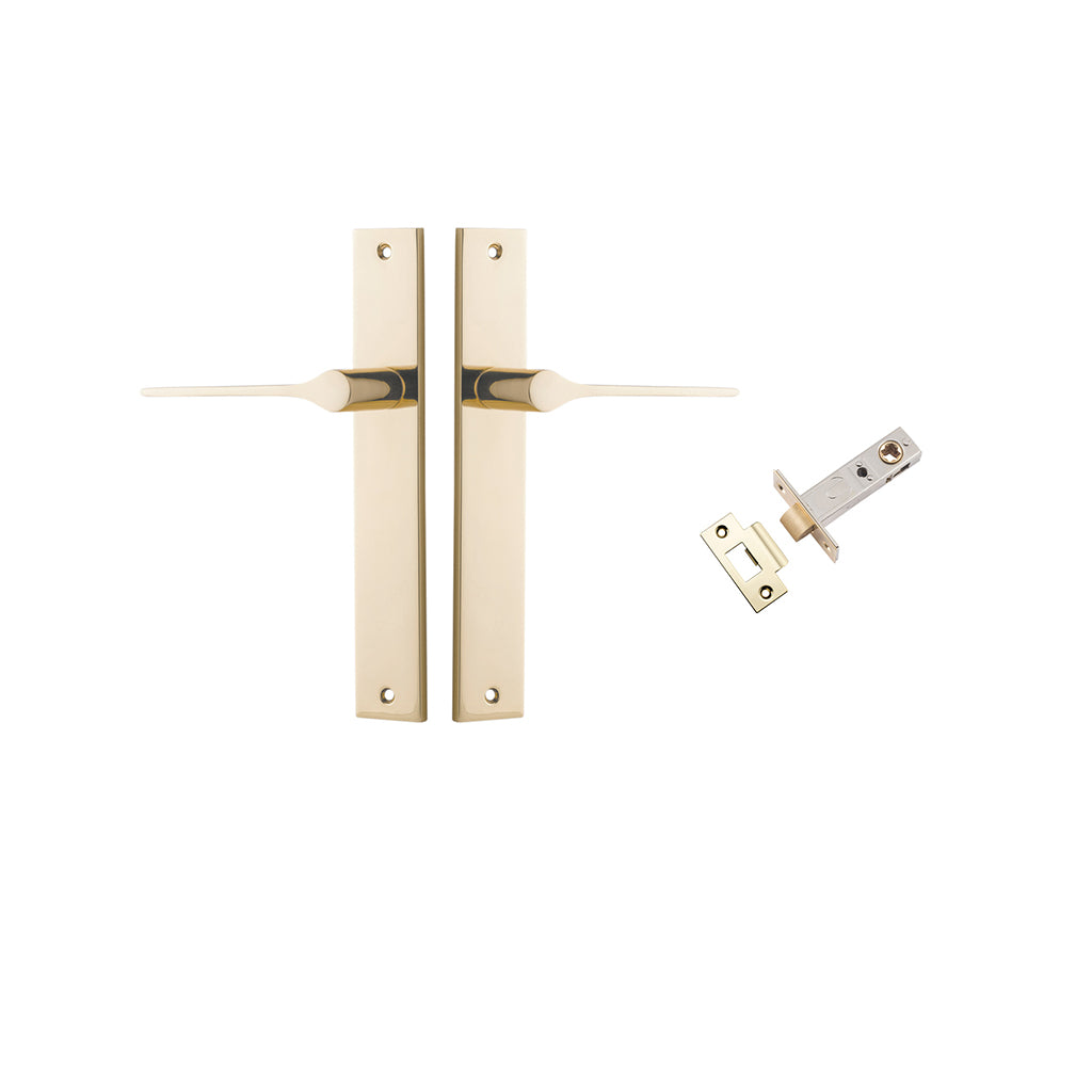 Como Lever - Rectangular Backplate Polished Brass / Passage / Passage Kit