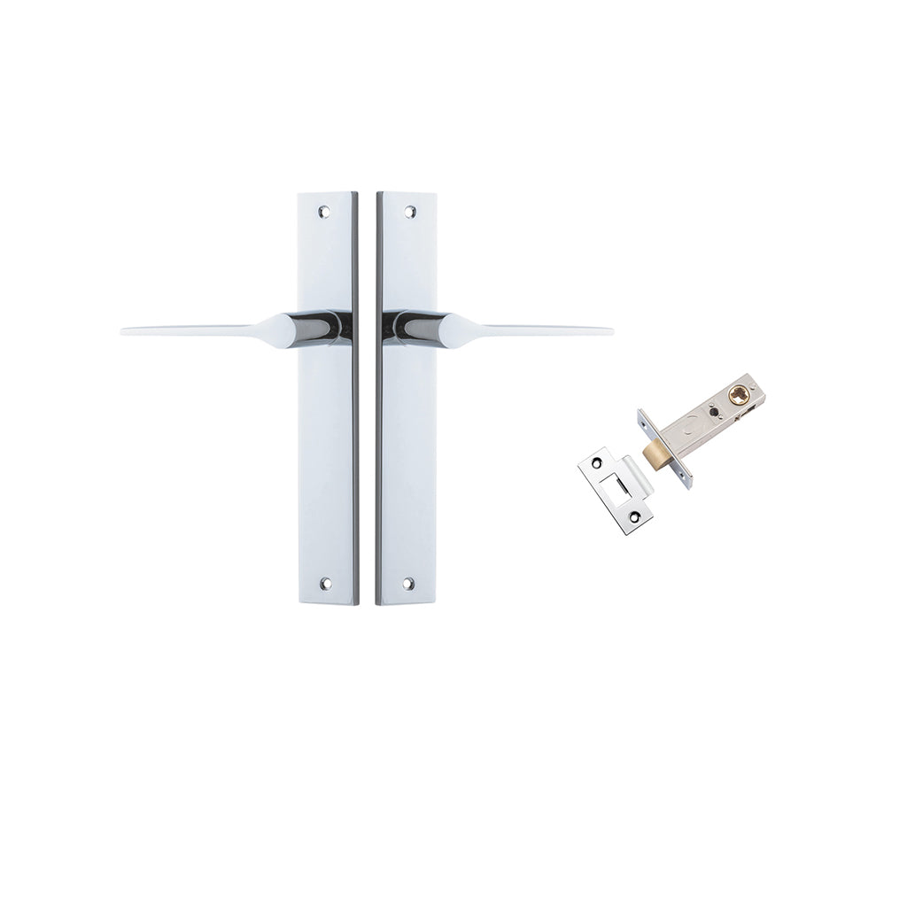 Como Lever - Rectangular Backplate Polished Chrome / Passage / Passage Kit