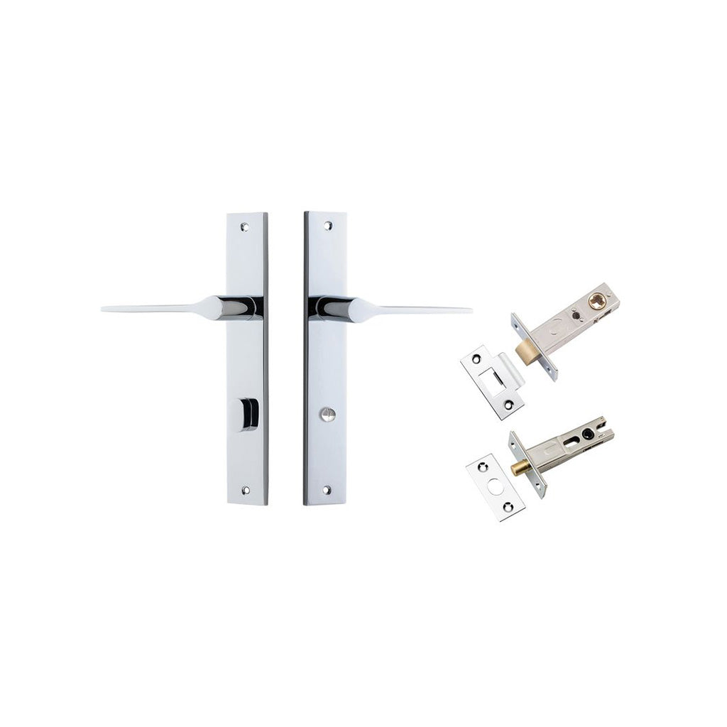 Como Lever - Rectangular Backplate Polished Chrome / Privacy / Separate Privacy Kit