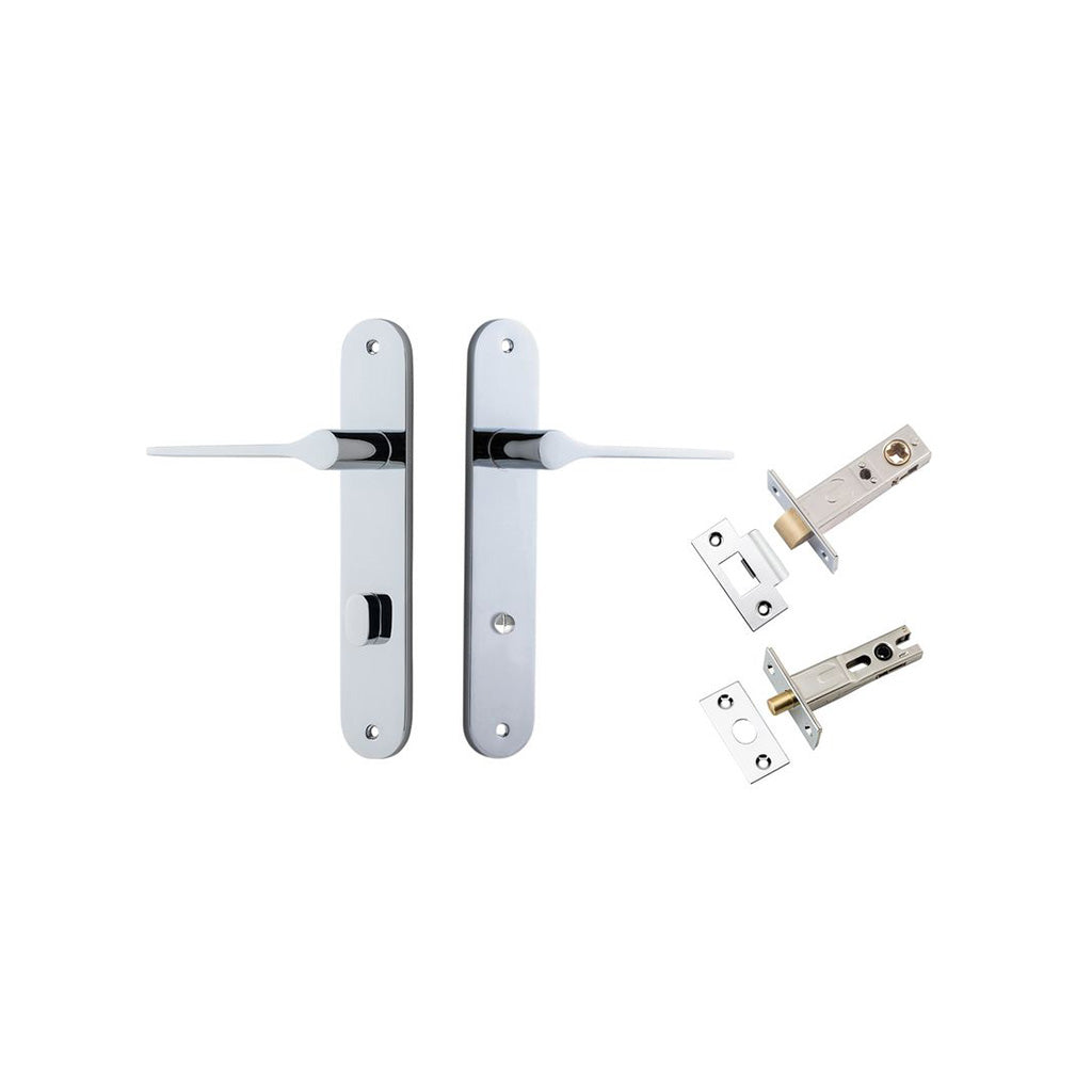 Como Lever - Oval Backplate Polished Chrome / Privacy / Separate Privacy Kit