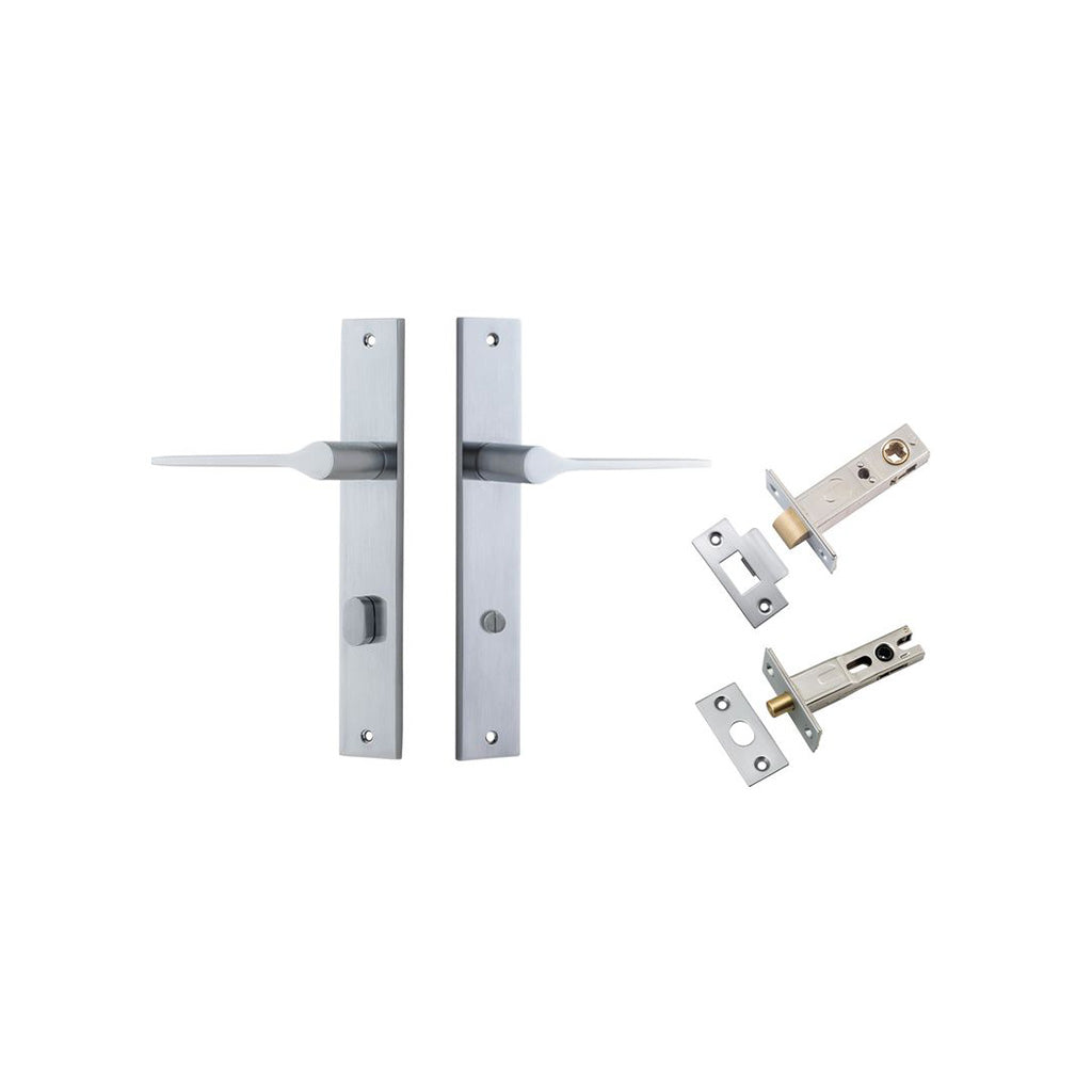 Como Lever - Rectangular Backplate Brushed Chrome / Privacy / Separate Privacy Kit