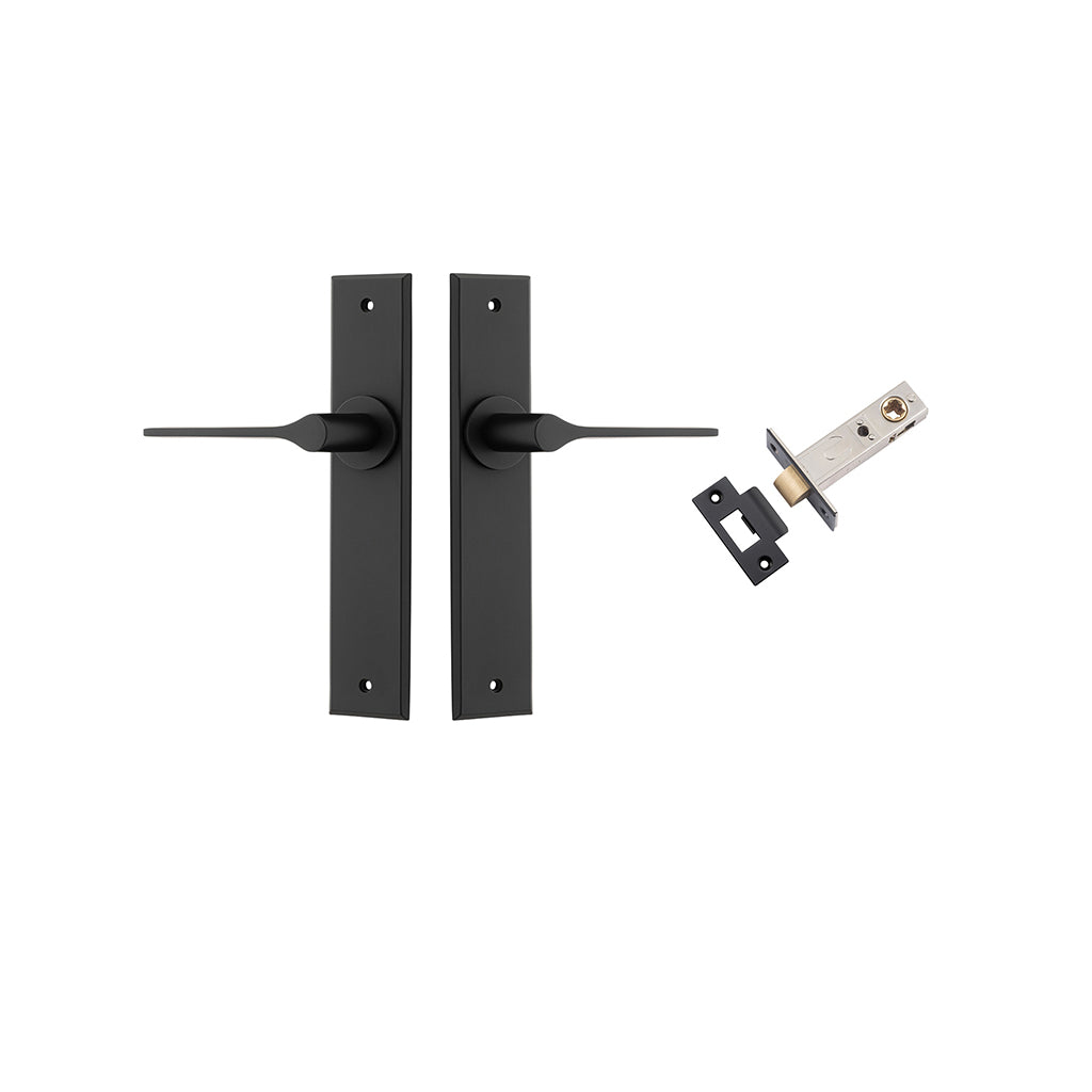 Como Lever - Chamfered Backplate Matt Black / Passage / Passage Kit