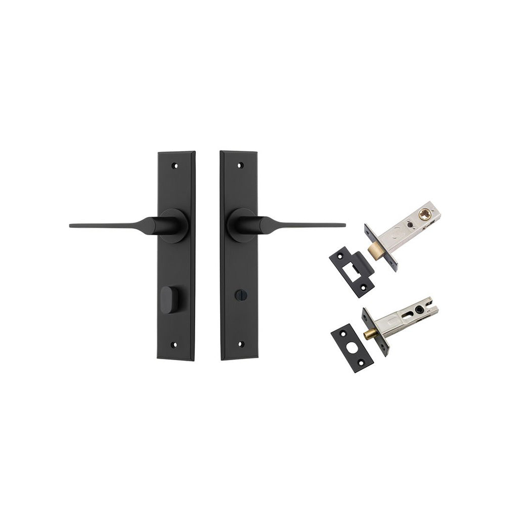 Como Lever - Chamfered Backplate Matt Black / Privacy / Separate Privacy Kit