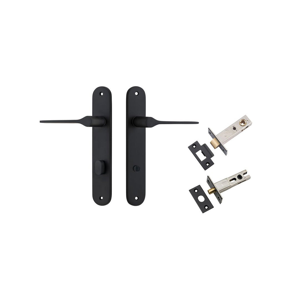 Como Lever - Oval Backplate Matt Black / Privacy / Separate Privacy Kit