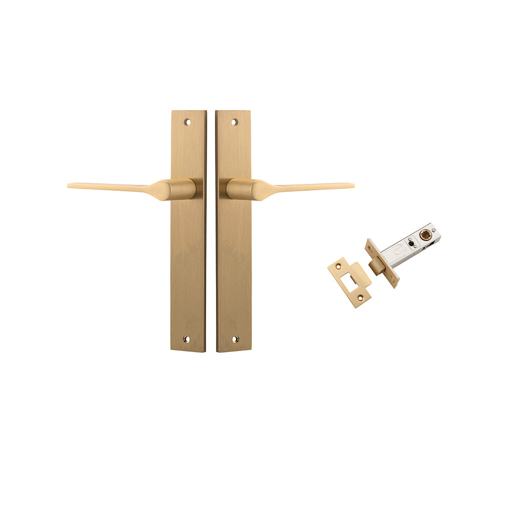 Como Lever - Rectangular Backplate Brushed Brass / Passage / Passage Kit