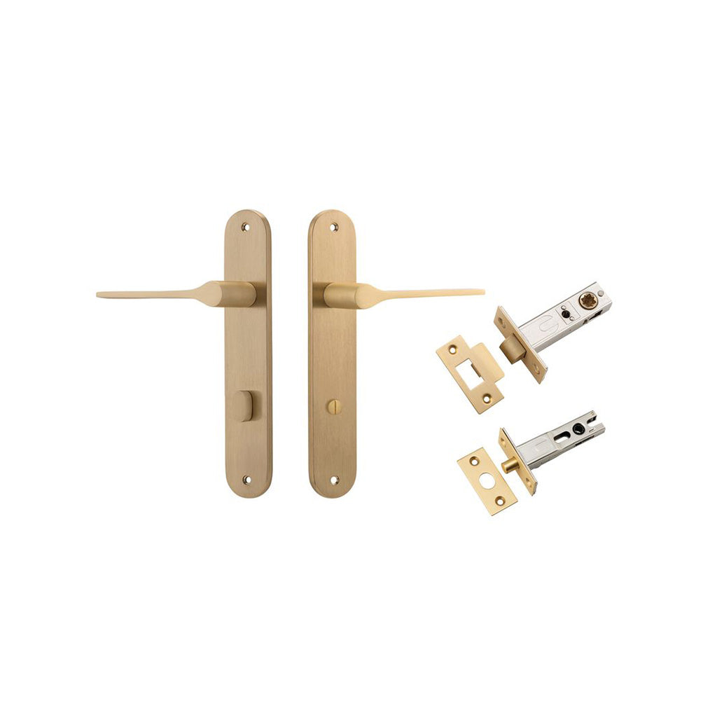 Como Lever - Oval Backplate Brushed Brass / Privacy / Separate Privacy Kit