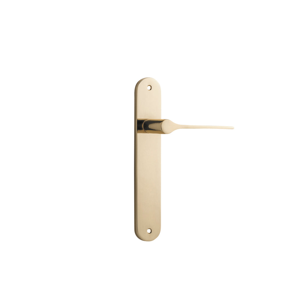 Como Lever - Oval Backplate Polished Brass / Passage / Lever Set Only