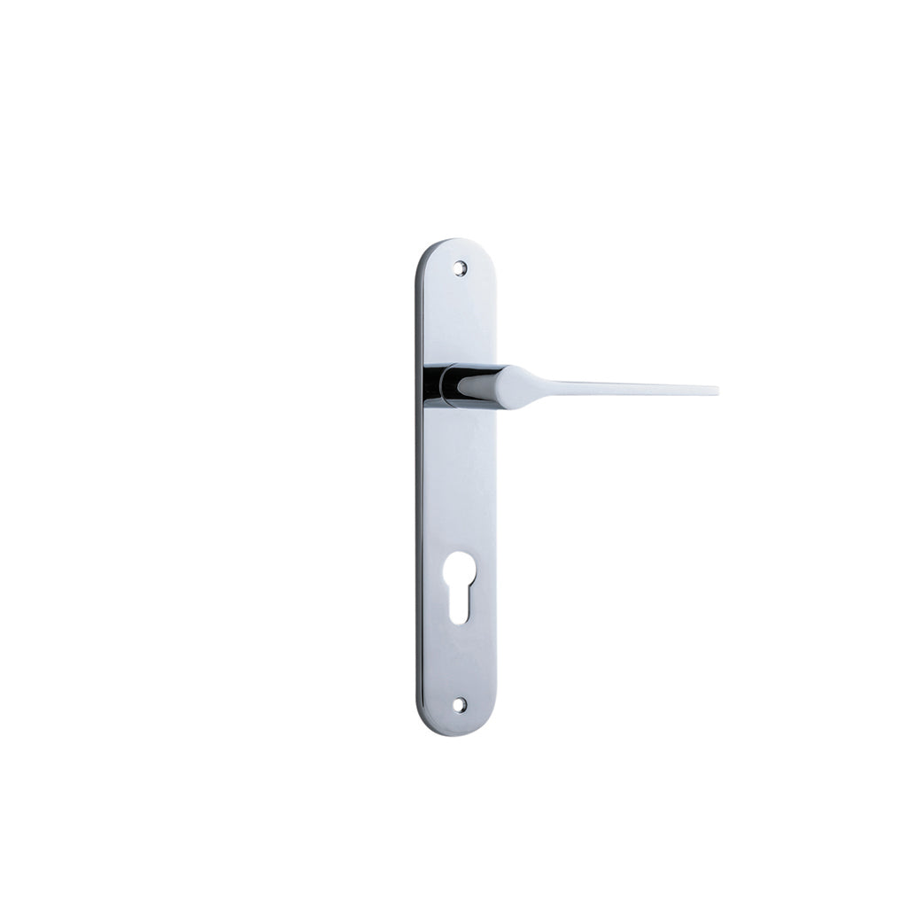 Como Lever - Oval Backplate Polished Chrome / Entrance / Lever Set Only