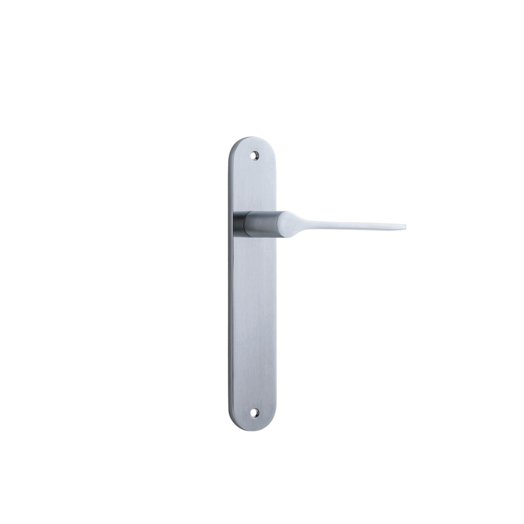 Como Lever - Oval Backplate Brushed Chrome / Passage / Lever Set Only