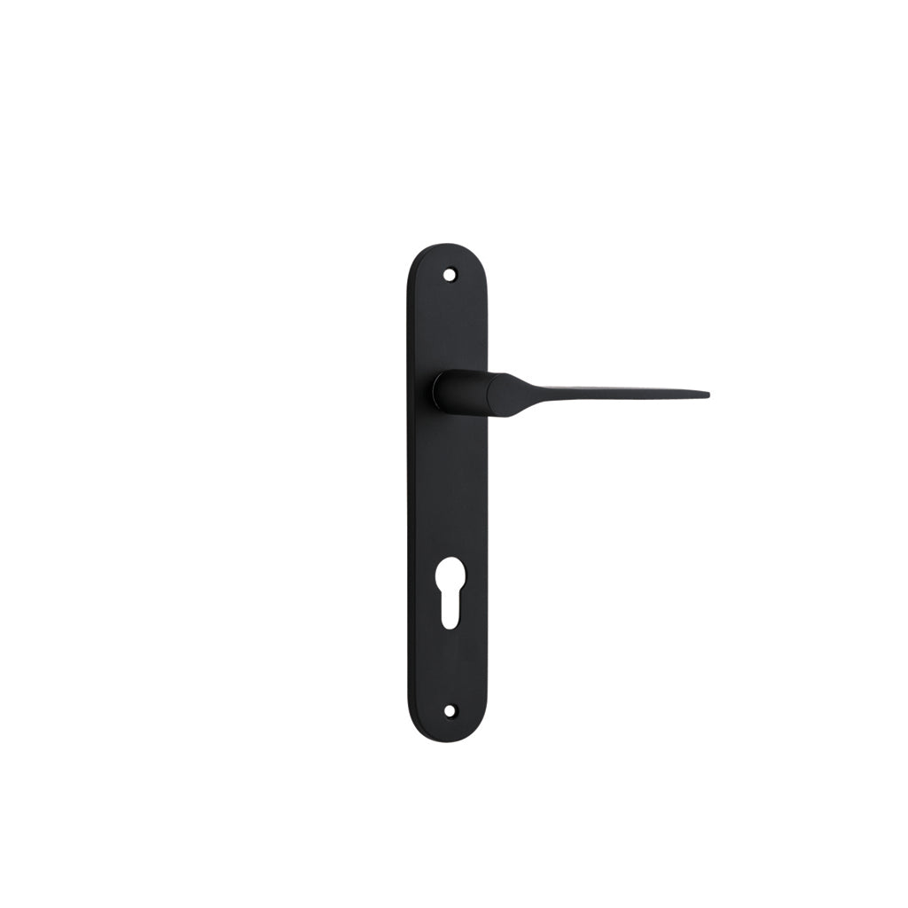Como Lever - Oval Backplate Matt Black / Entrance / Lever Set Only