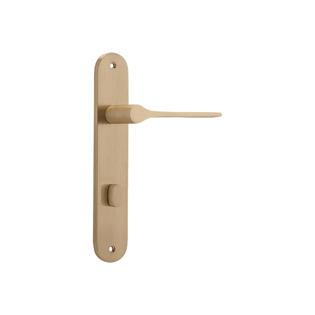 Como Lever - Oval Backplate Brushed Brass / Privacy / Lever Set Only
