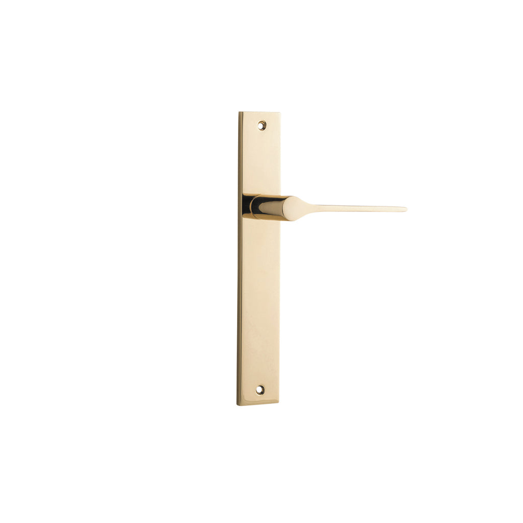 Como Lever - Rectangular Backplate Polished Brass / Passage / Lever Set Only