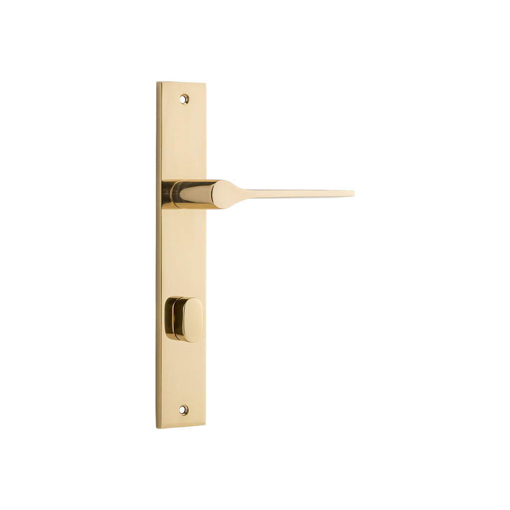 Como Lever - Rectangular Backplate Polished Brass / Privacy / Lever Set Only