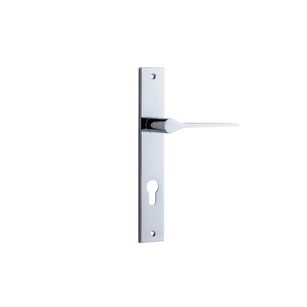 Como Lever - Rectangular Backplate Polished Chrome / Entrance / Lever Set Only