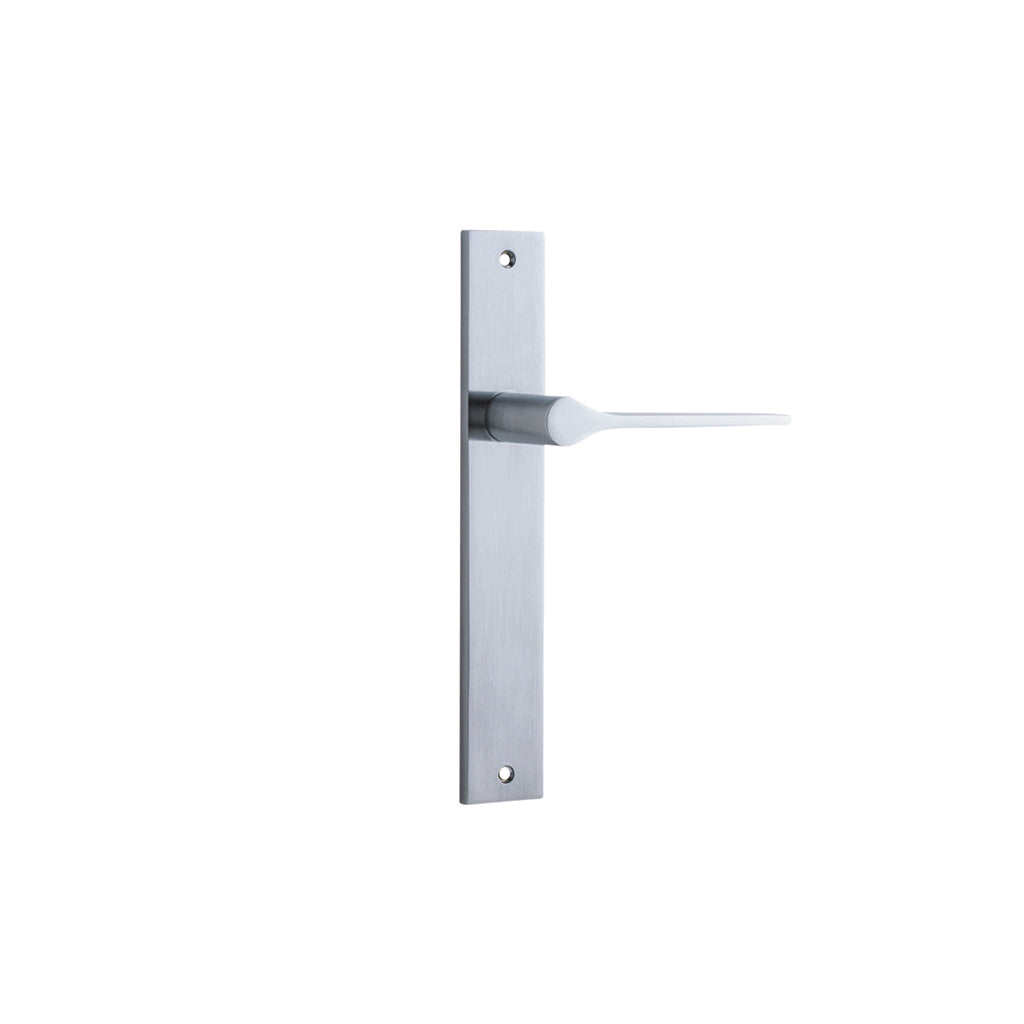 Como Lever - Rectangular Backplate Brushed Chrome / Passage / Lever Set Only