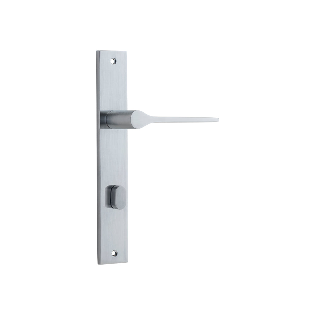 Como Lever - Rectangular Backplate Brushed Chrome / Privacy / Lever Set Only