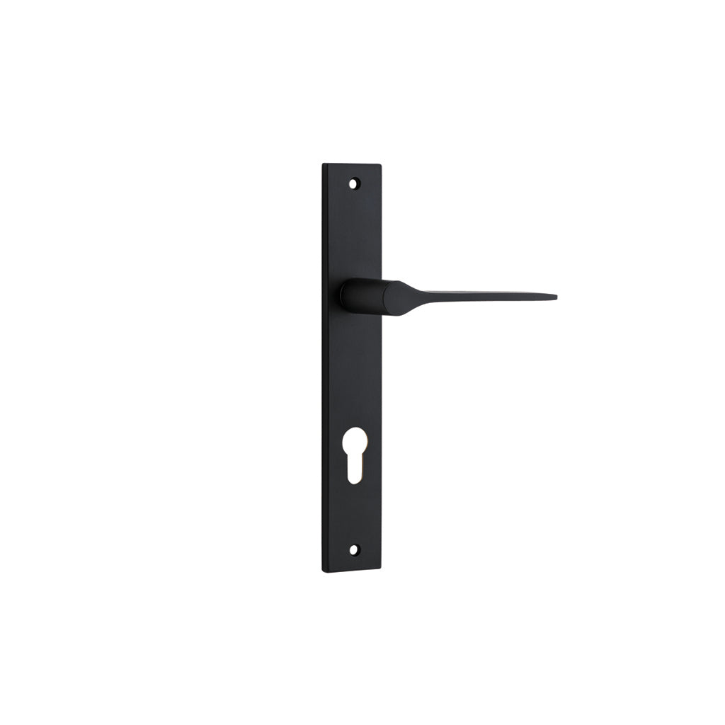 Como Lever - Rectangular Backplate Matt Black / Entrance / Lever Set Only