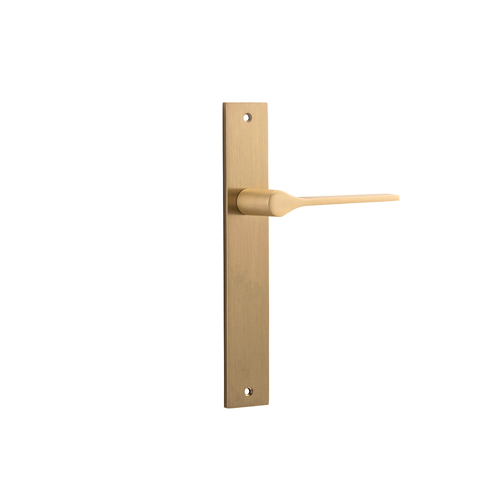 Como Lever - Rectangular Backplate Brushed Brass / Passage / Lever Set Only