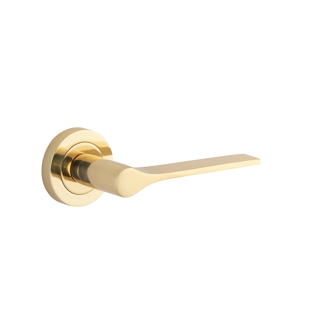 Como Lever - Round Rose Polished Brass / Passage / Lever Set Only