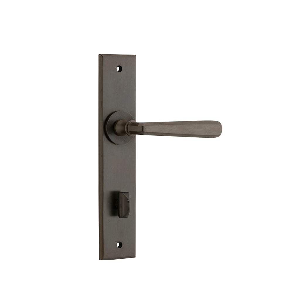 Copenhagen Lever - Chamfered Backplate Signature Brass / Privacy / Lever Set Only