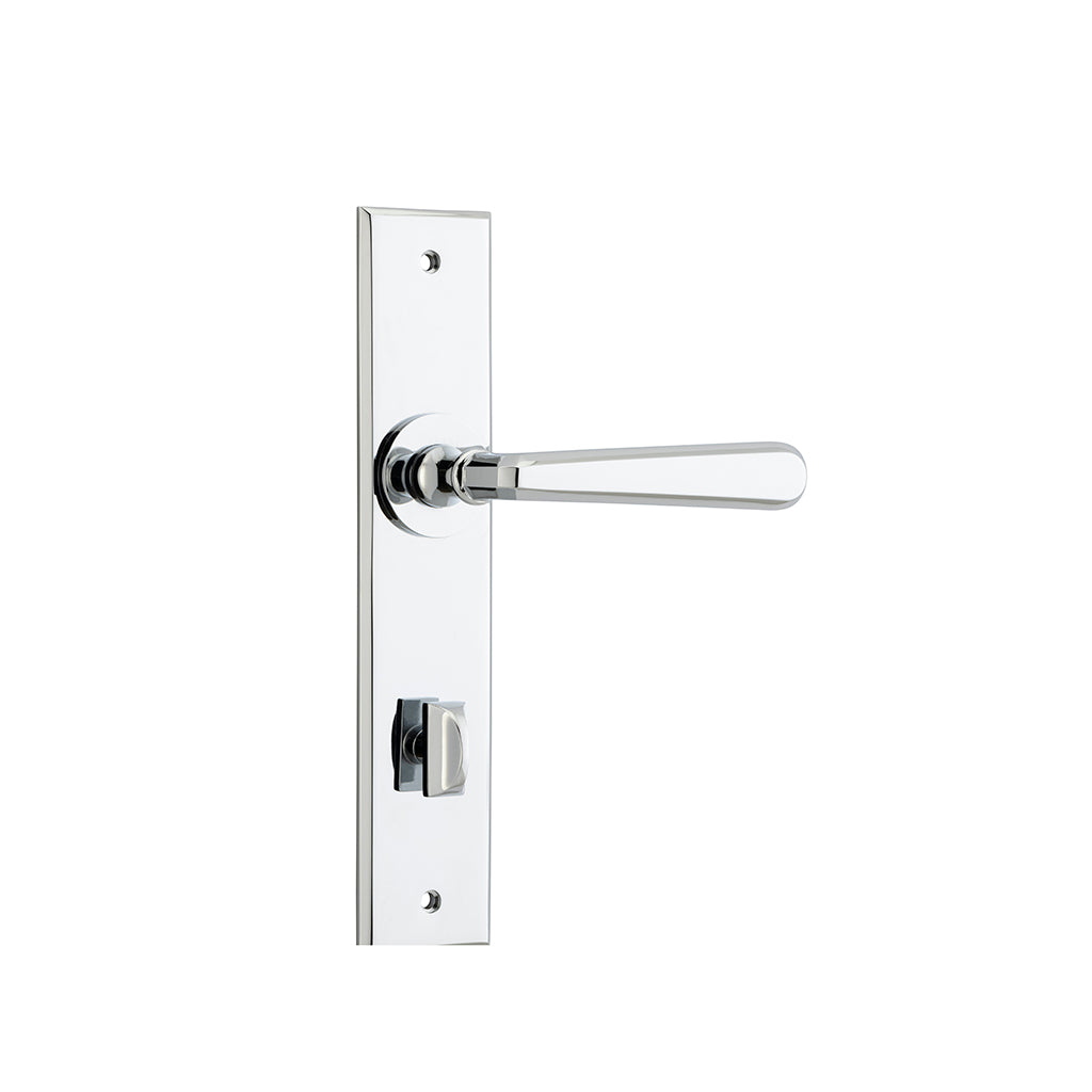 Copenhagen Lever - Chamfered Backplate Polished Chrome / Privacy / Lever Set Only