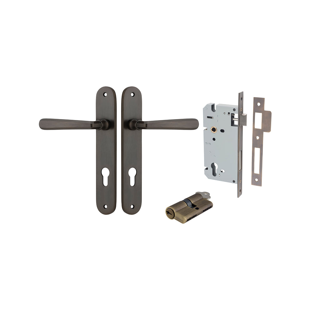 Copenhagen Lever - Oval Backplate Signature Brass / Entrance / Entrance Kit Dual Function (Key-Key)