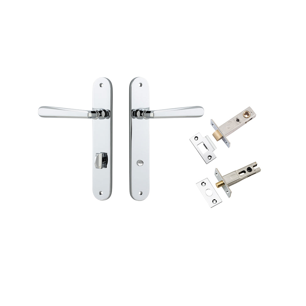 Copenhagen Lever - Oval Backplate Polished Chrome / Privacy / Separate Privacy Kit