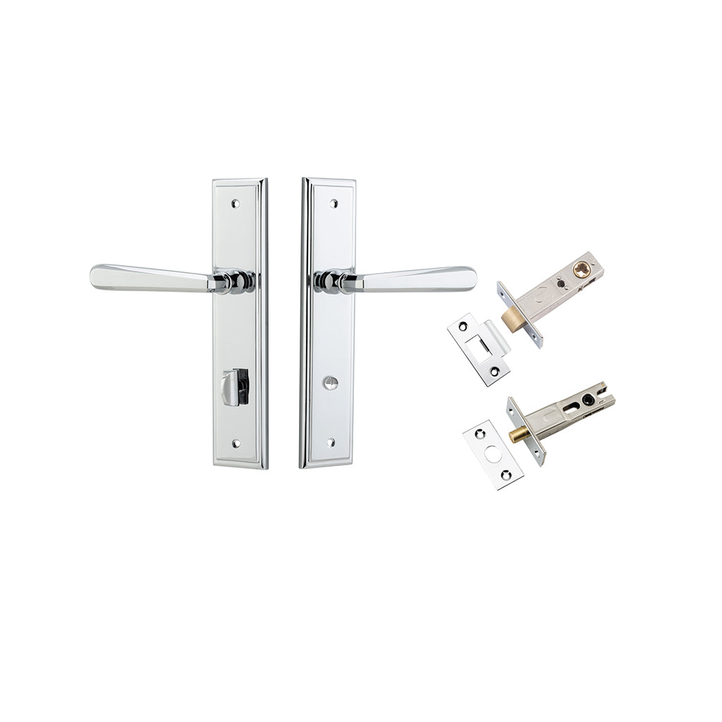 Copenhagen Lever - Stepped Backplate Polished Chrome / Privacy / Separate Privacy Kit