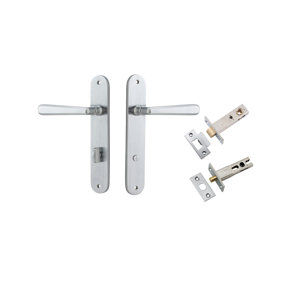 Copenhagen Lever - Oval Backplate Brushed Chrome / Privacy / Separate Privacy Kit