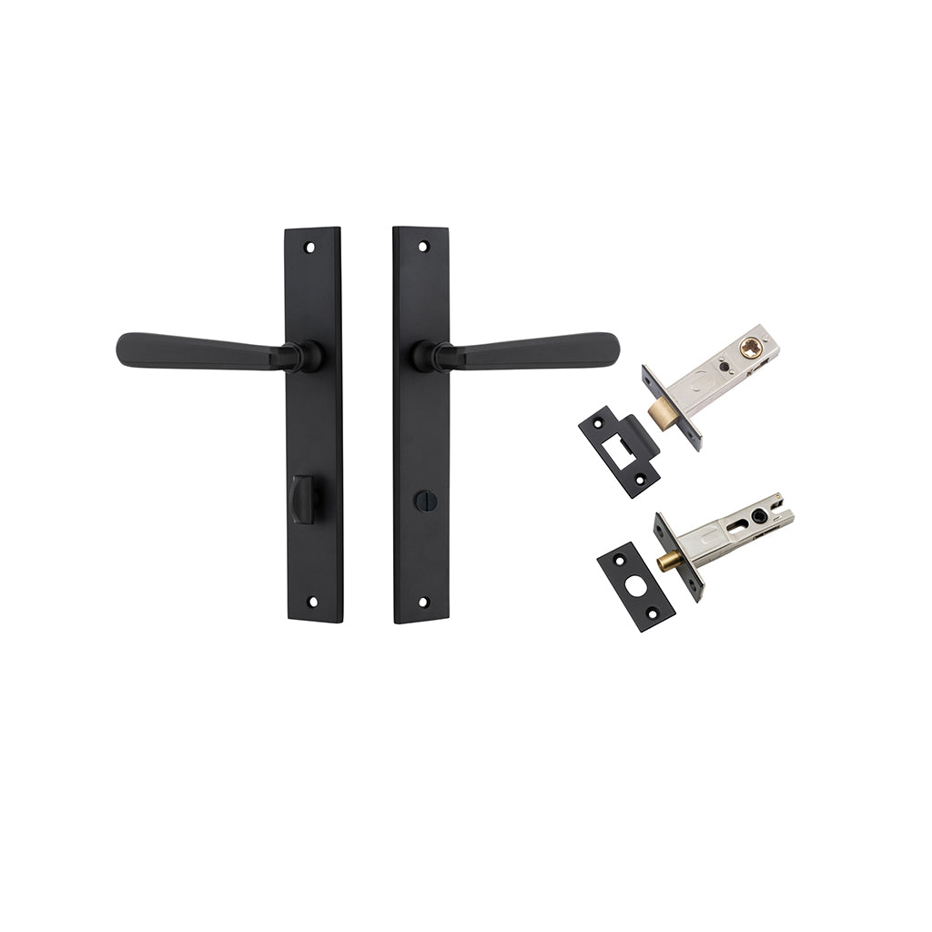 Copenhagen Lever - Rectangular Backplate Matt Black / Privacy / Separate Privacy Kit