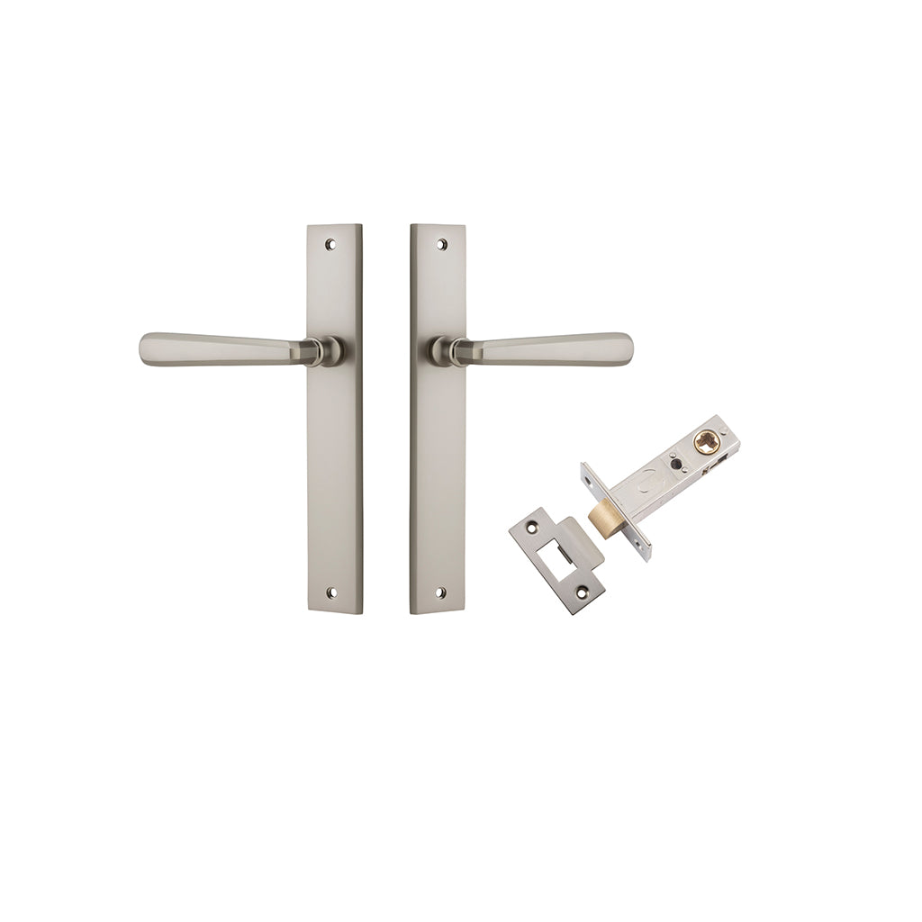 Copenhagen Lever - Rectangular Backplate Satin Nickel / Passage / Passage Kit