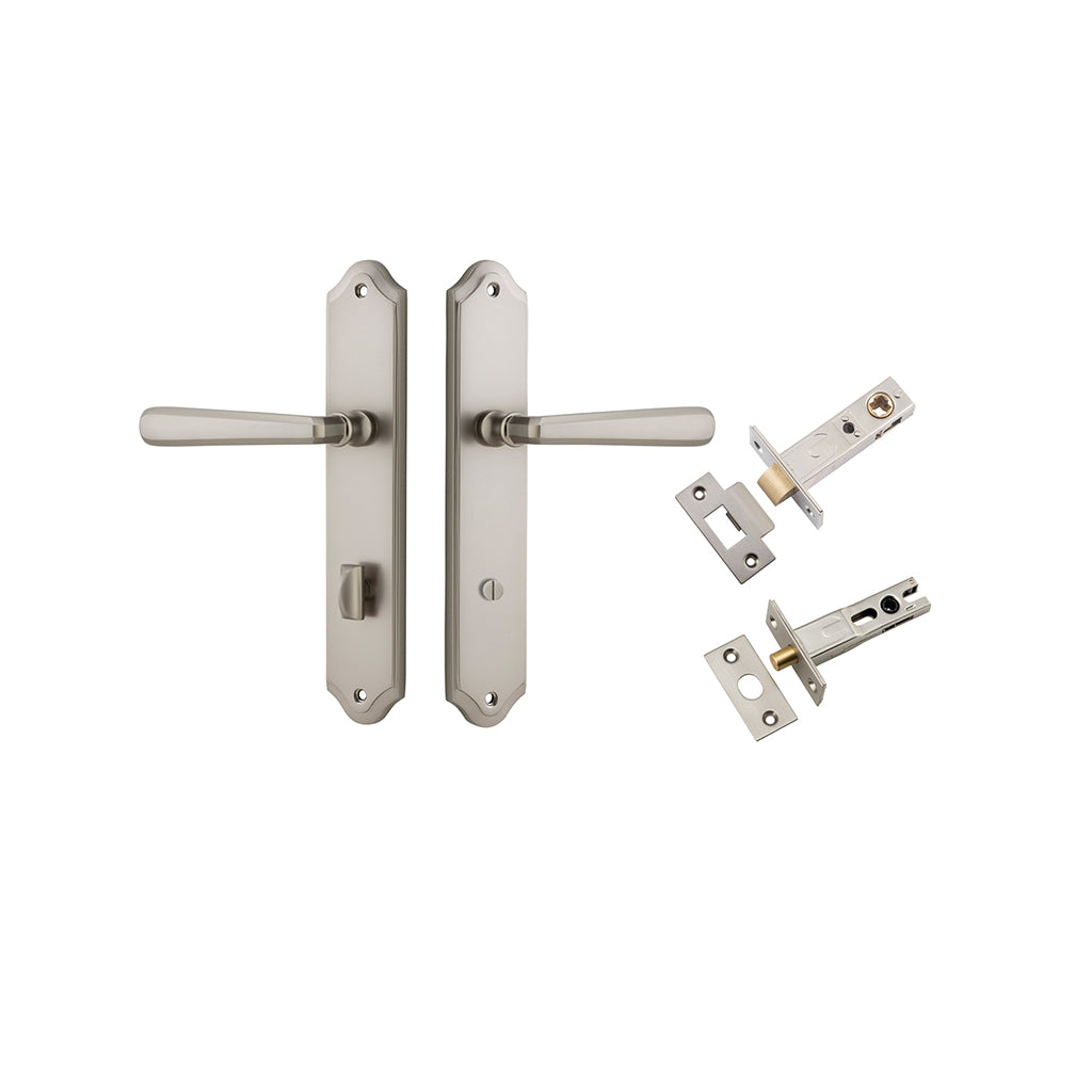Copenhagen Lever - Shouldered Backplate Satin Nickel / Privacy / Separate Privacy Kit