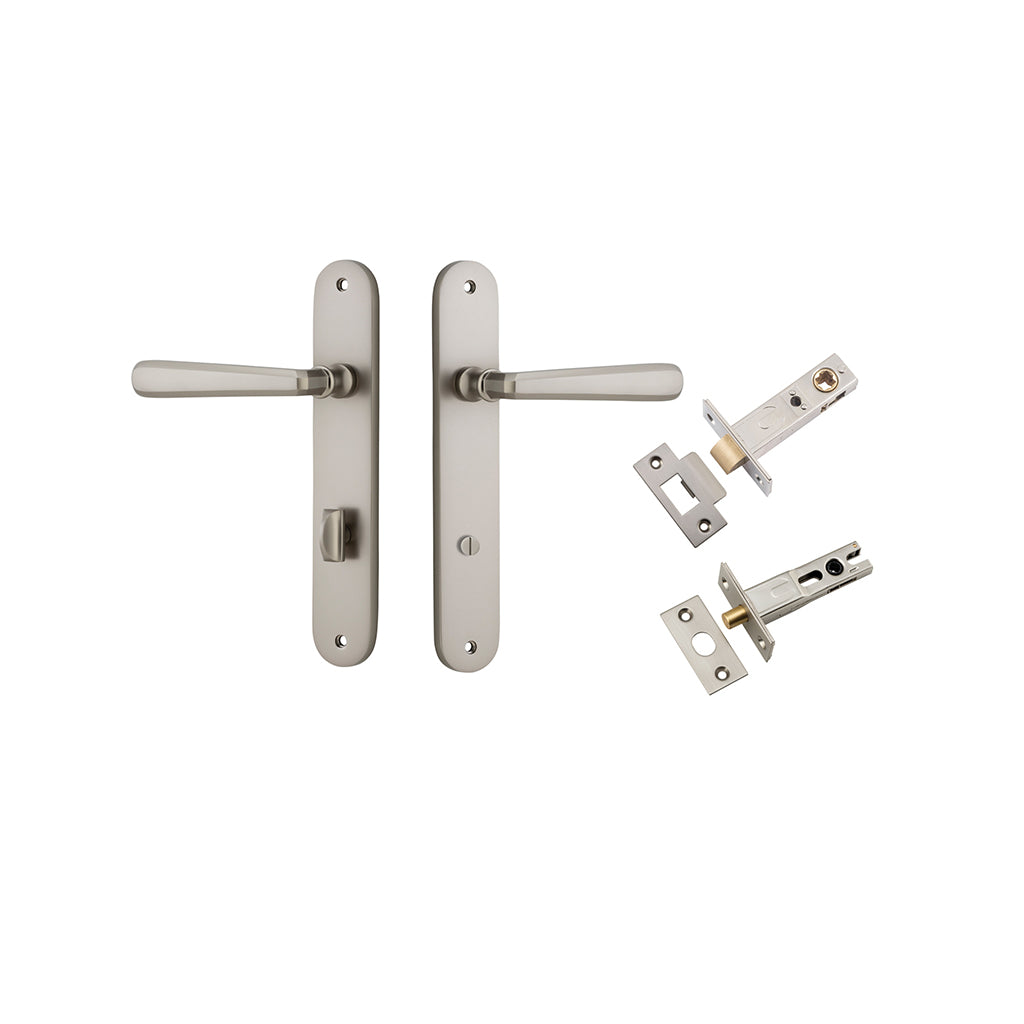 Copenhagen Lever - Oval Backplate Satin Nickel / Privacy / Separate Privacy Kit