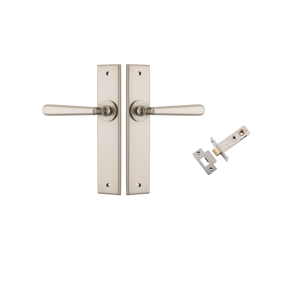 Copenhagen Lever - Chamfered Backplate Satin Nickel / Passage / Passage Kit