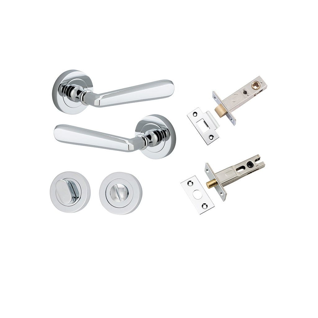 Copenhagen Lever - Round Rose Polished Chrome / Privacy / Separate Privacy Kit