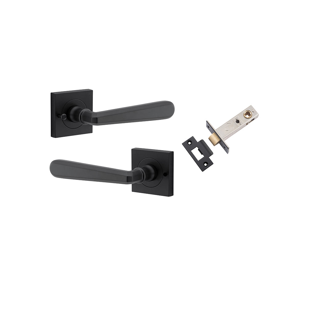 Copenhagen Lever - Square Rose Matt Black / Privacy / Inbuilt Privacy Kit