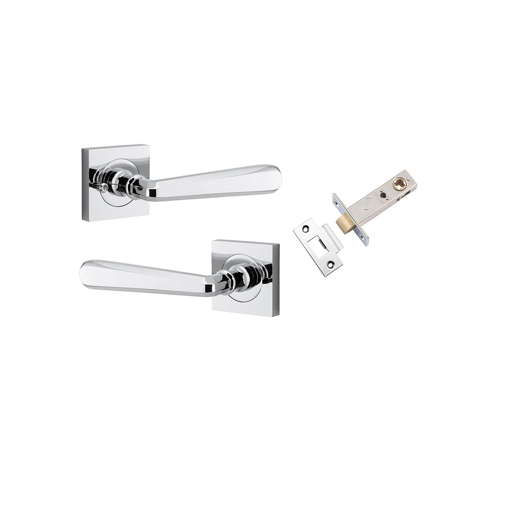 Copenhagen Lever - Square Rose Polished Chrome / Privacy / Inbuilt Privacy Kit
