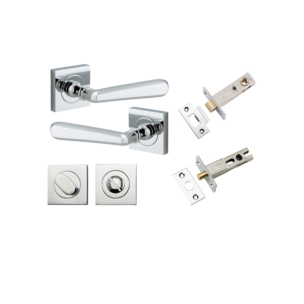 Copenhagen Lever - Square Rose Polished Chrome / Privacy / Separate Privacy Kit